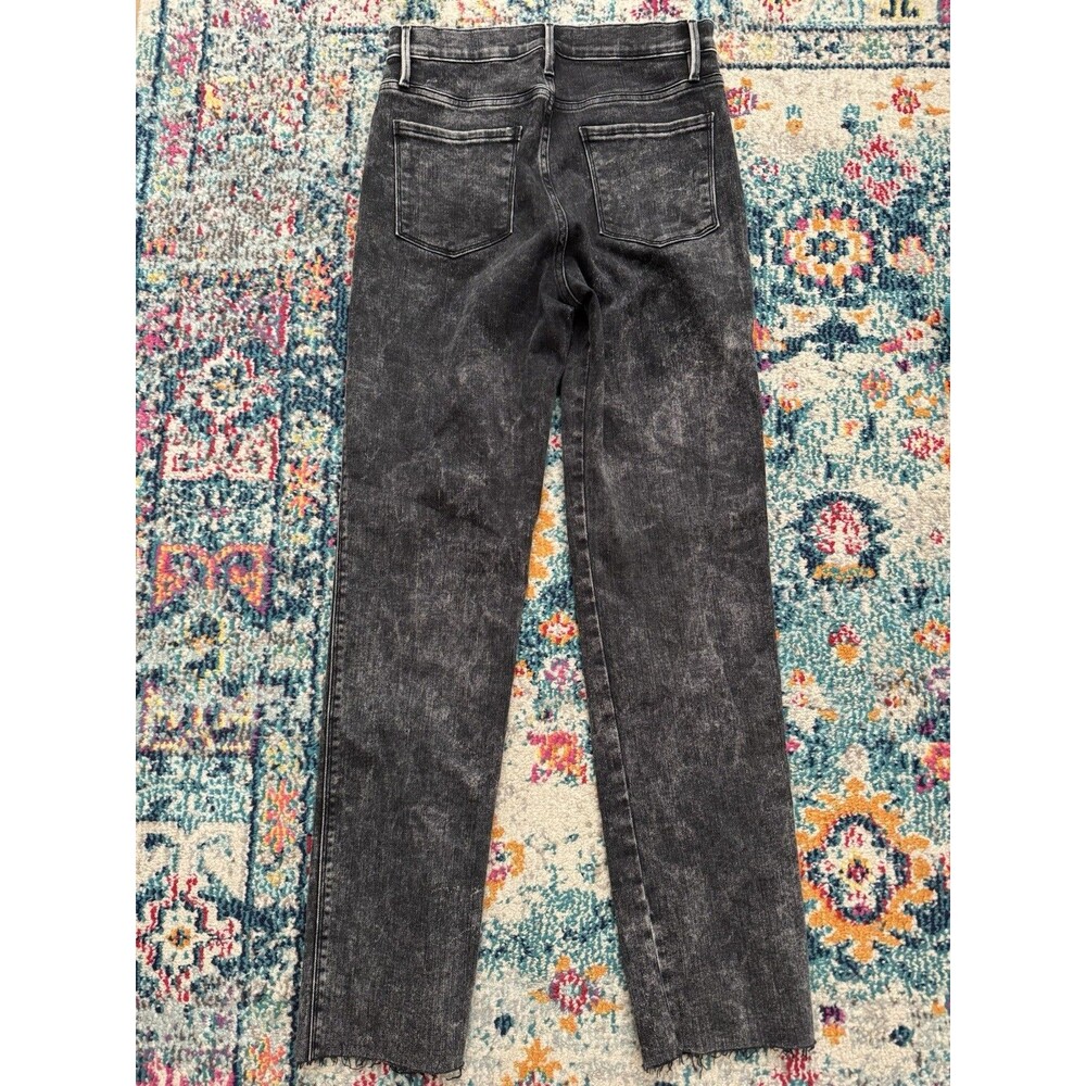 Frame Women's Le Sylvie Slender Straight Black Rockstar Jeans Size 29 - Picture 2 of 9